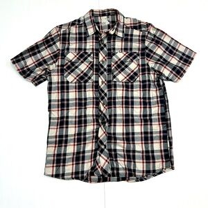 Under Armour Button Down plaid Short Sleeve Men’s Size Medium